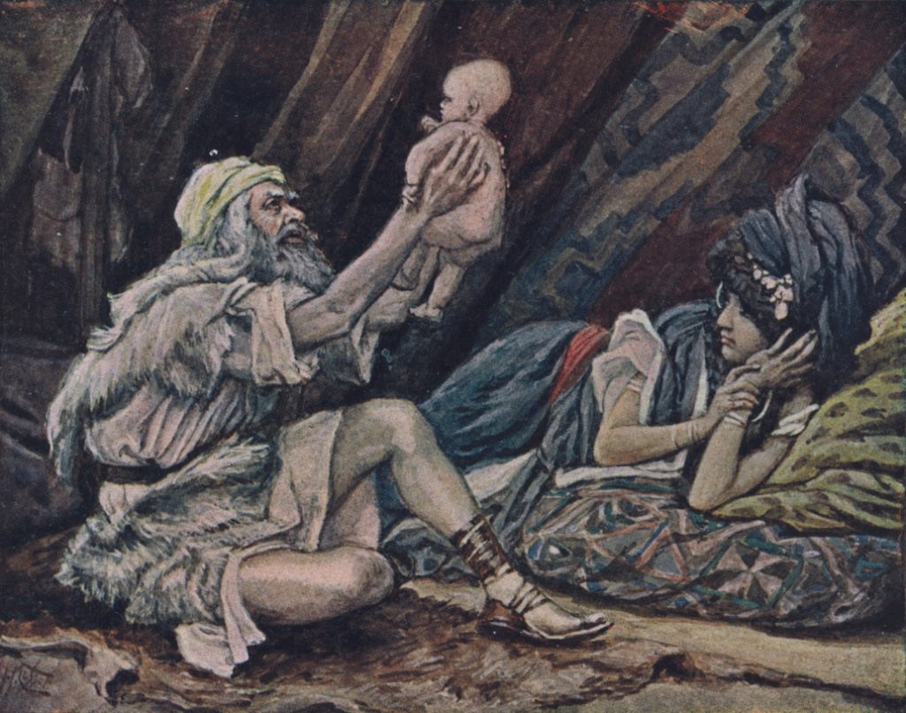 J. James Tissot, 1836-1902: The Birth of Noah (Genesis 5:29), ca. 1896-1902.